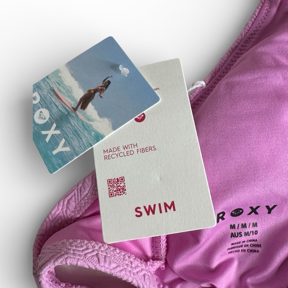 Roxy Women’s Haliewa Knot Bralette Bikini Top Pink Sz: M/10 NWT - Picture 6 of 6